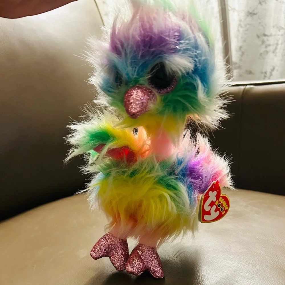 BEANIE BOOS ASHA THE COLORFUL OSTRICH 8 INCH PLUSH